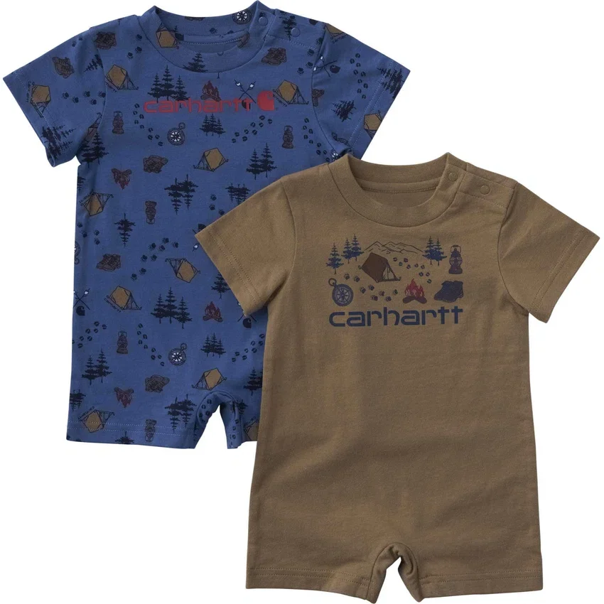 2-teiliges Kurzarm-Camping-Strampler-Set für Jungen (Baby)