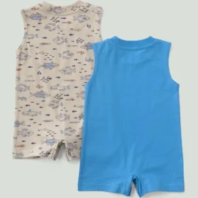 2-teiliges, ärmelloses Fisch-Strampler-Set für Jungen (Baby)