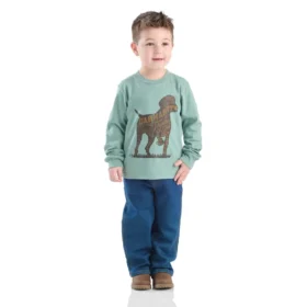 2-teiliges Set für Jungen: Langarm-Hemd mit Hundemotiv & Jeanshose (Kleinkinder)