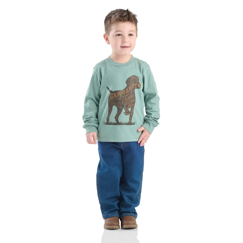 2-teiliges Set für Jungen: Langarm-Hemd mit Hundemotiv & Jeanshose (Kleinkinder)