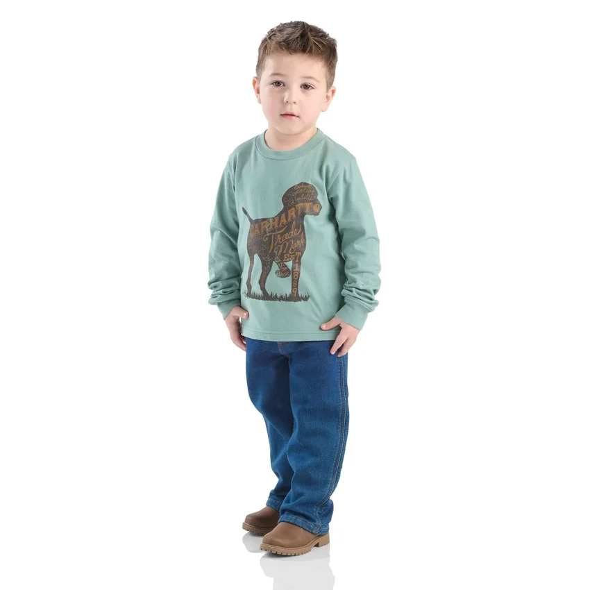 2-teiliges Set für Jungen: Langarm-Hemd mit Hundemotiv & Jeanshose (Kleinkinder)