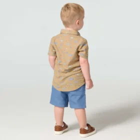 2-teiliges Set für Knaben: bedrucktes Hemd mit Armlingen & Canvas-Shorts (Kleinkinder)