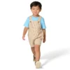 2-teiliges Set für Knaben: Kurzarm-T-Shirt & braun gestreifte Latzhose (Kleinkinder)