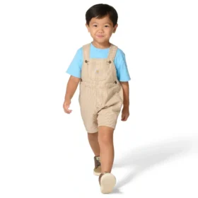 2-teiliges Set für Knaben: Kurzarm-T-Shirt & braun gestreifte Latzhose (Kleinkinder)