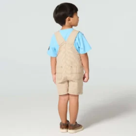 2-teiliges Set für Knaben: Kurzarm-T-Shirt & braun gestreifte Latzhose (Kleinkinder)