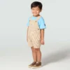 2-teiliges Set für Knaben: Kurzarm-T-Shirt & braun gestreifte Latzhose (Kleinkinder)