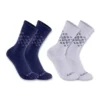 2er-Pack Fairisle-Crew-Socken für Damen aus mittelschwerer Synthetik-Wollmischung