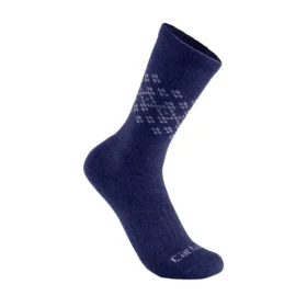 2er-Pack Fairisle-Crew-Socken für Damen aus mittelschwerer Synthetik-Wollmischung