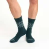 2er-Pack Fairisle-Crew-Socken für Damen aus mittelschwerer Synthetik-Wollmischung