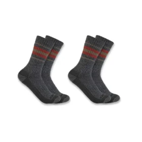 2er-Pack schwere Damen-Crew-Socken aus einer Synthetik-Wollmischung