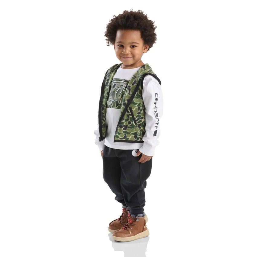 3-teiliges Set für Knaben: Camouflage-Weste, Langarm-Hemd und Hose (Kleinkinder)