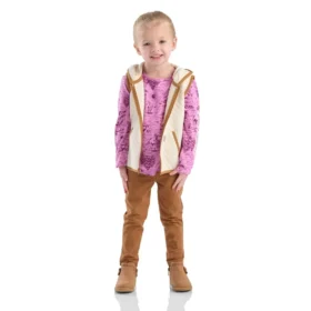 3-teiliges Set für Mädchen: Weste, bedrucktes T-Shirt und Leggings (Kleinkinder)