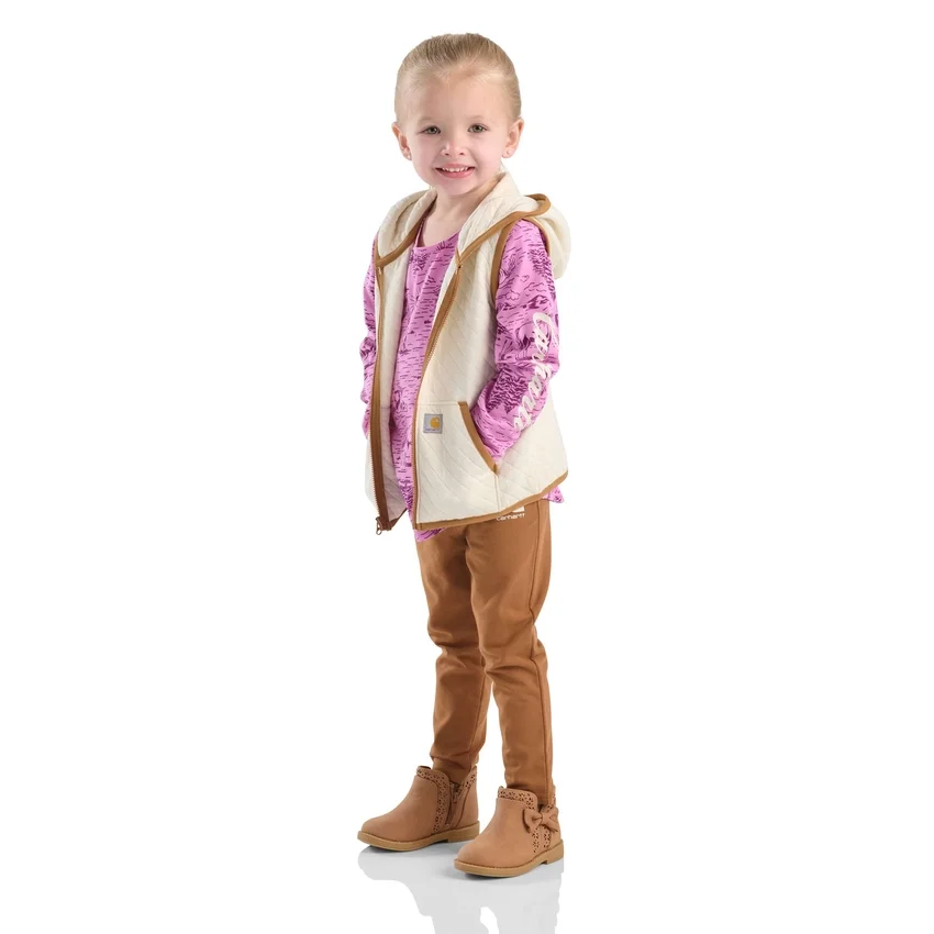 3-teiliges Set für Mädchen: Weste, bedrucktes T-Shirt und Leggings (Kleinkinder)