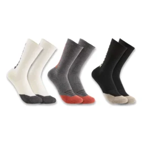 3er-Pack mittelschwere Damen-Crew-Socken aus Baumwolle und Tencel™ mit Logo