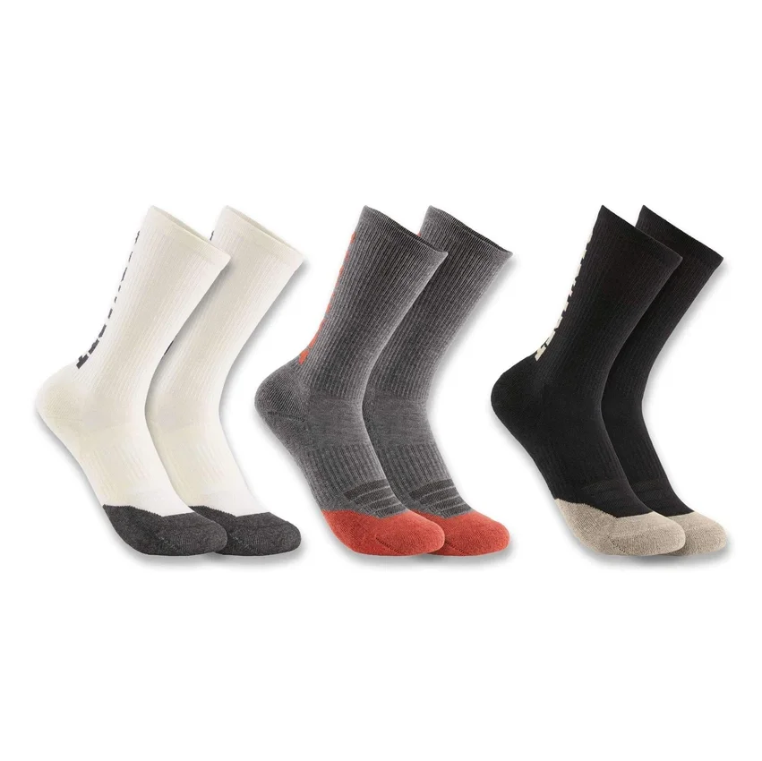 3er-Pack mittelschwere Damen-Crew-Socken aus Baumwolle und Tencel™ mit Logo