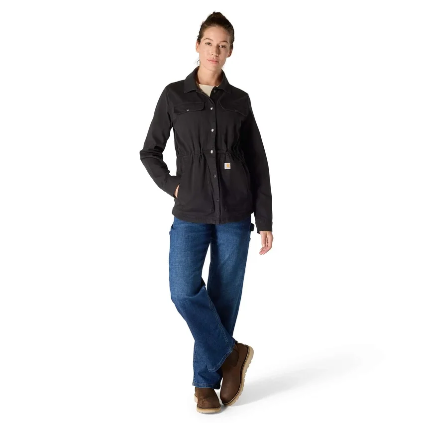 Atmungsaktiver Tencel-Canvas-Mantel für Damen