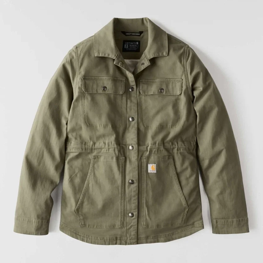 Atmungsaktiver Tencel-Canvas-Mantel für Damen