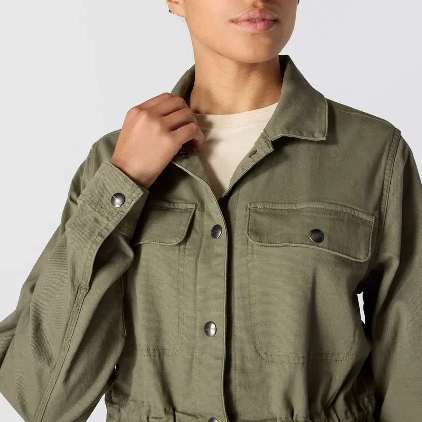 Atmungsaktiver Tencel-Canvas-Mantel für Damen