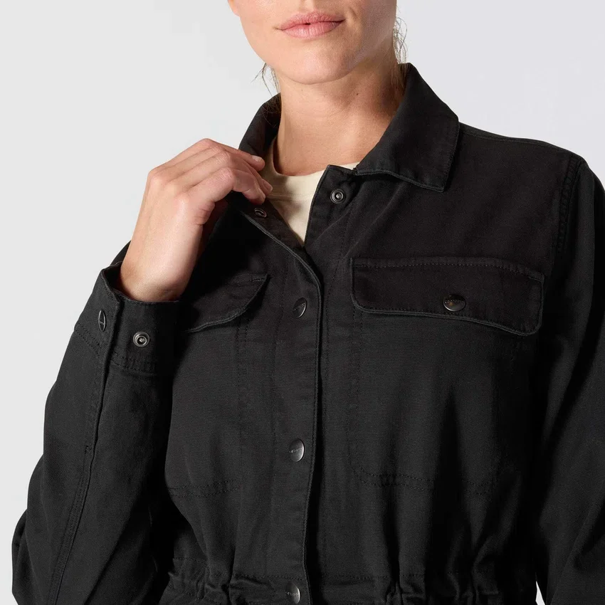 Atmungsaktiver Tencel-Canvas-Mantel für Damen