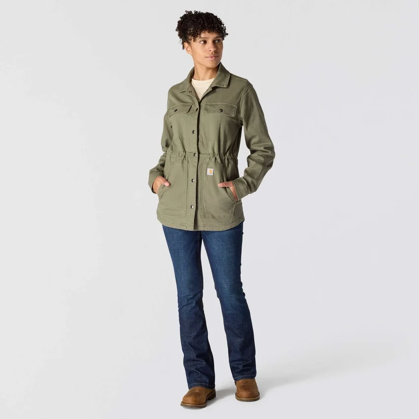 Atmungsaktiver Tencel-Canvas-Mantel für Damen