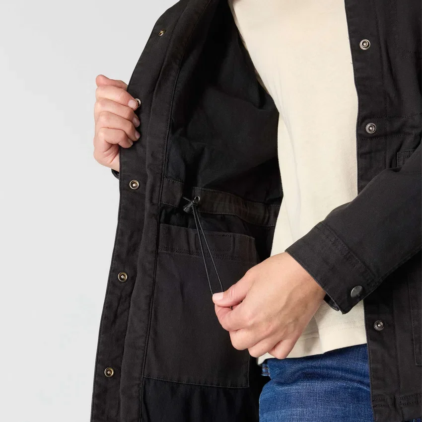 Atmungsaktiver Tencel-Canvas-Mantel für Damen