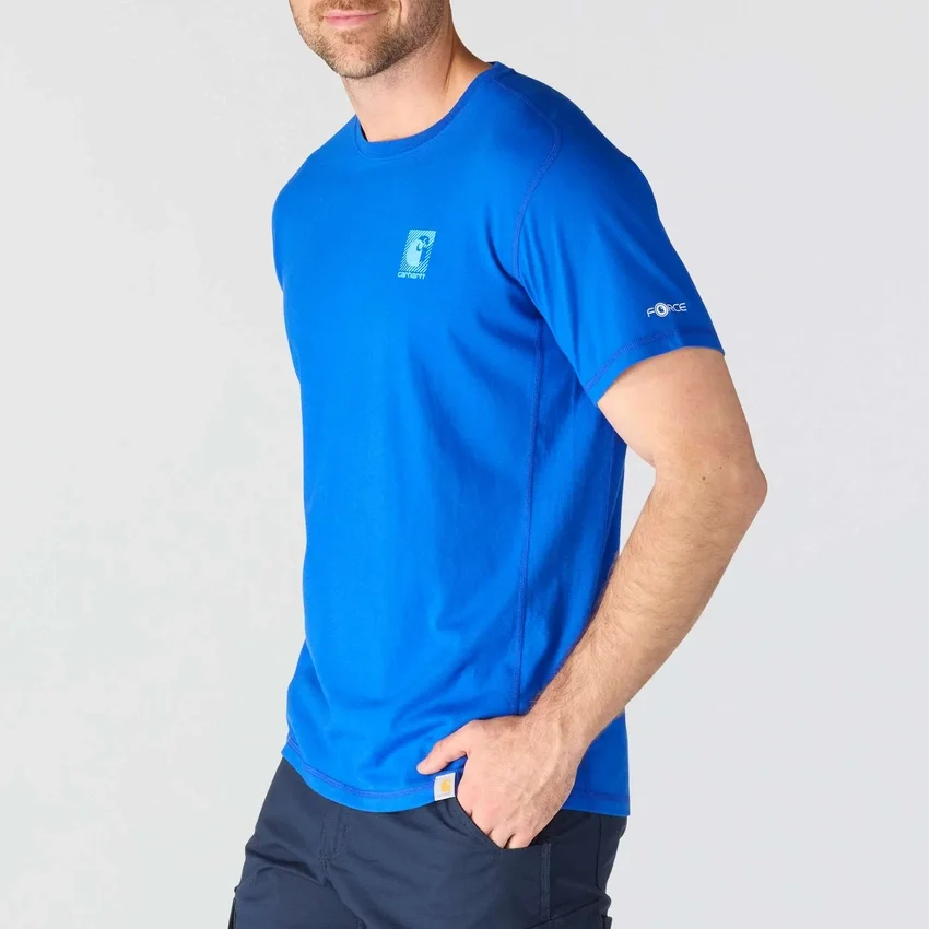 Atmungsaktives, feuchtigkeitsableitendes Herren-T-Shirt mit Logo aus der «Force»-Serie
