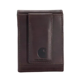 Brieftasche mit Vordertasche aus geöltem, hellbraunem Leder