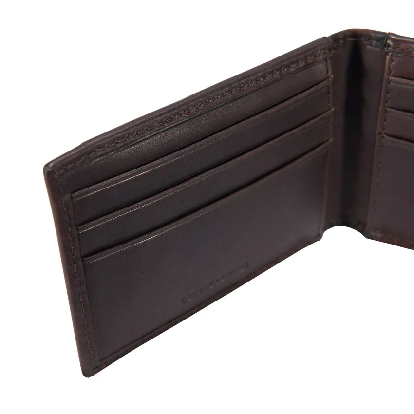 Brieftasche mit Vordertasche aus geöltem, hellbraunem Leder