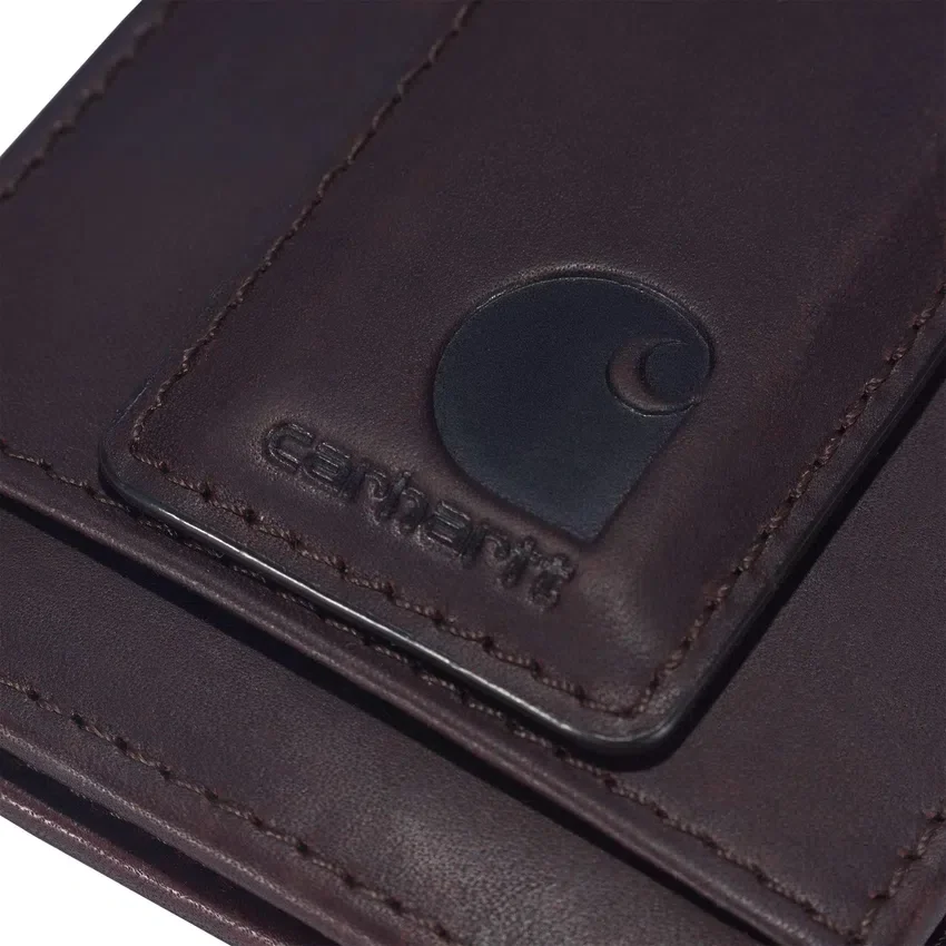Brieftasche mit Vordertasche aus geöltem, hellbraunem Leder