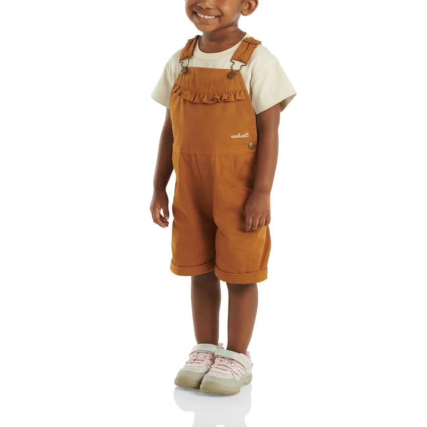 Canvas-Latzhose mit Rüschen vorne für Mädchen (Baby/Kleinkind)