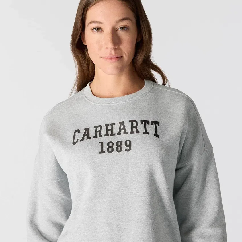 Carhartt 1889 Grafik-Sweatshirt mit Rundhalsausschnitt für Damen, lockere Passform, mittleres Gewicht