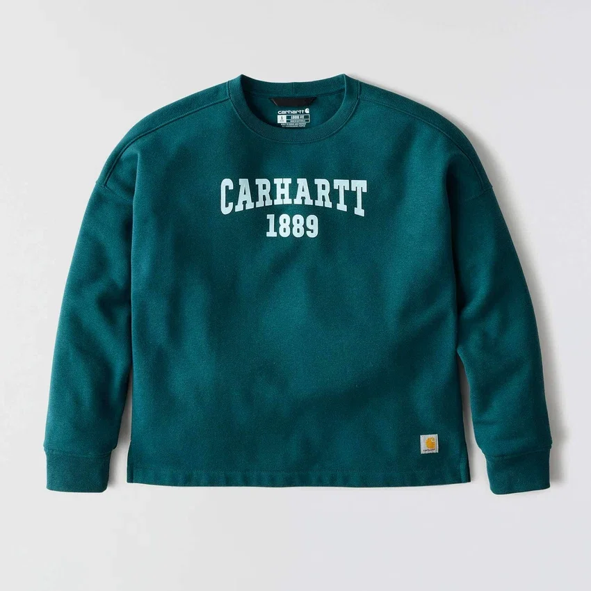 Carhartt 1889 Grafik-Sweatshirt mit Rundhalsausschnitt für Damen, lockere Passform, mittleres Gewicht