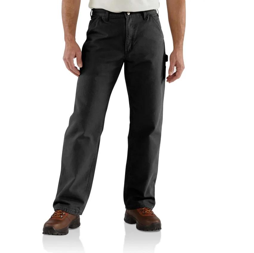 Carhartt B111 Herren-Arbeitshose, locker sitzend, gerade geschnitten, gewaschen, aus Entenstoff, gefüttert