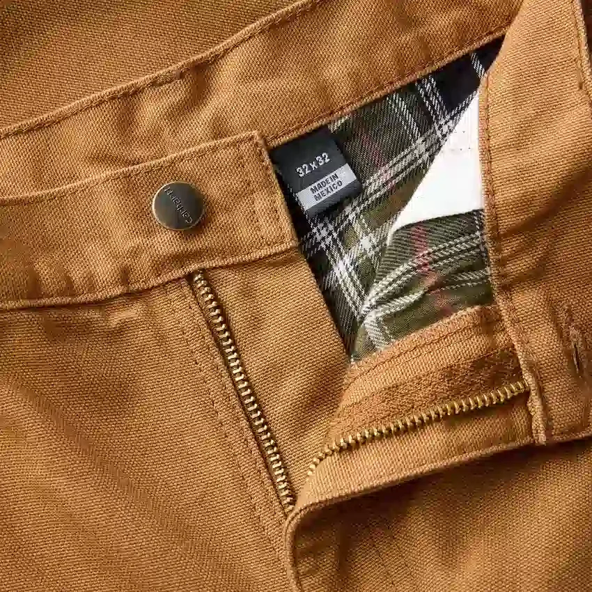 Carhartt B111 Herren-Arbeitshose, locker sitzend, gerade geschnitten, gewaschen, aus Entenstoff, gefüttert