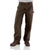 Carhartt B136 Herren-Zimmermannshose aus gewaschenem Duck-Stoff mit geradem Schnitt und doppelten Knieverstärkungen