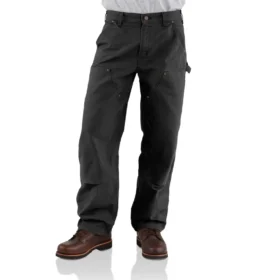 Carhartt B136 Herren-Zimmermannshose aus gewaschenem Duck-Stoff mit geradem Schnitt und doppelten Knieverstärkungen