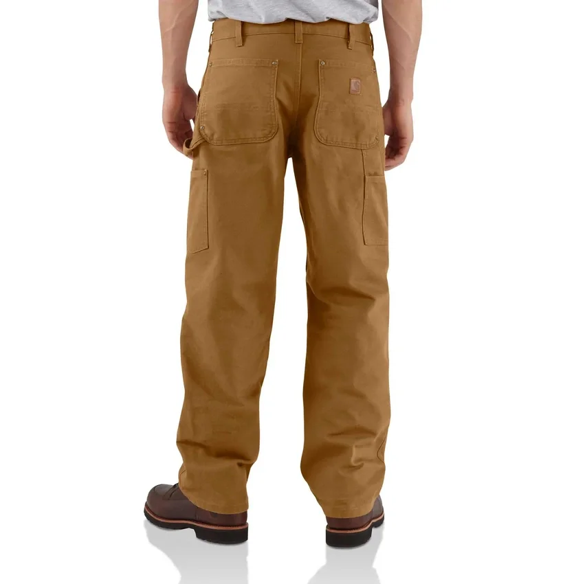 Carhartt B136 Herren-Zimmermannshose aus gewaschenem Duck-Stoff mit geradem Schnitt und doppelten Knieverstärkungen