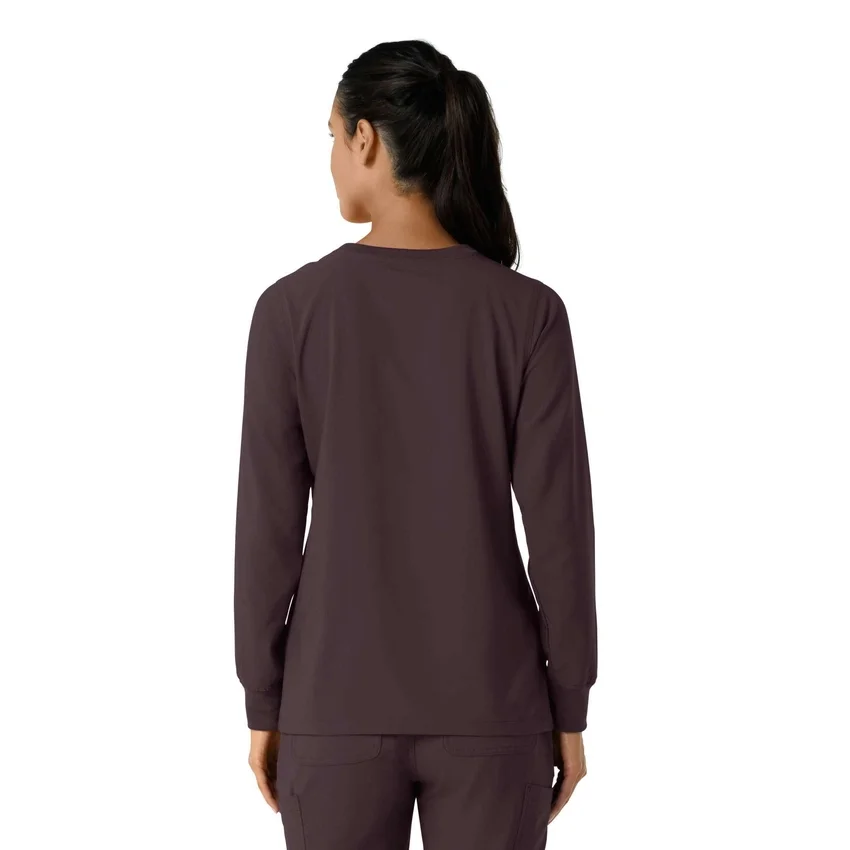 Carhartt Force Cross-Flex Langarm-Armlinge-Scrub-Oberteil für Damen mit Rundhalsausschnitt