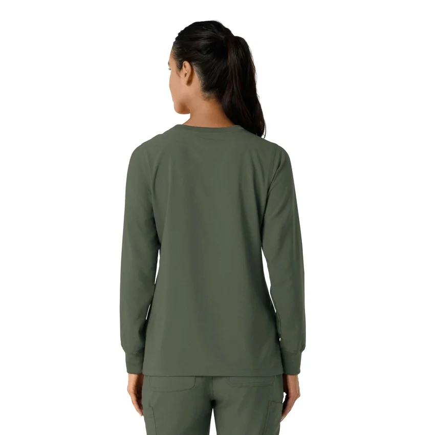 Carhartt Force Cross-Flex Langarm-Armlinge-Scrub-Oberteil für Damen mit Rundhalsausschnitt
