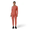 Carhartt Force Cross-Flex Langarm-Armlinge-Scrub-Oberteil für Damen mit Rundhalsausschnitt