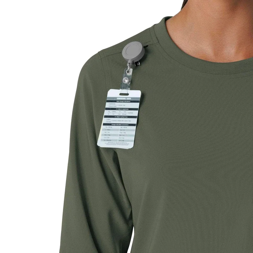 Carhartt Force Cross-Flex Langarm-Armlinge-Scrub-Oberteil für Damen mit Rundhalsausschnitt