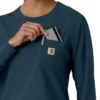Carhartt Force Cross-Flex Langarm-Armlinge-Scrub-Oberteil für Damen mit Rundhalsausschnitt