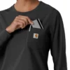 Carhartt Force Cross-Flex Langarm-Armlinge-Scrub-Oberteil für Damen mit Rundhalsausschnitt
