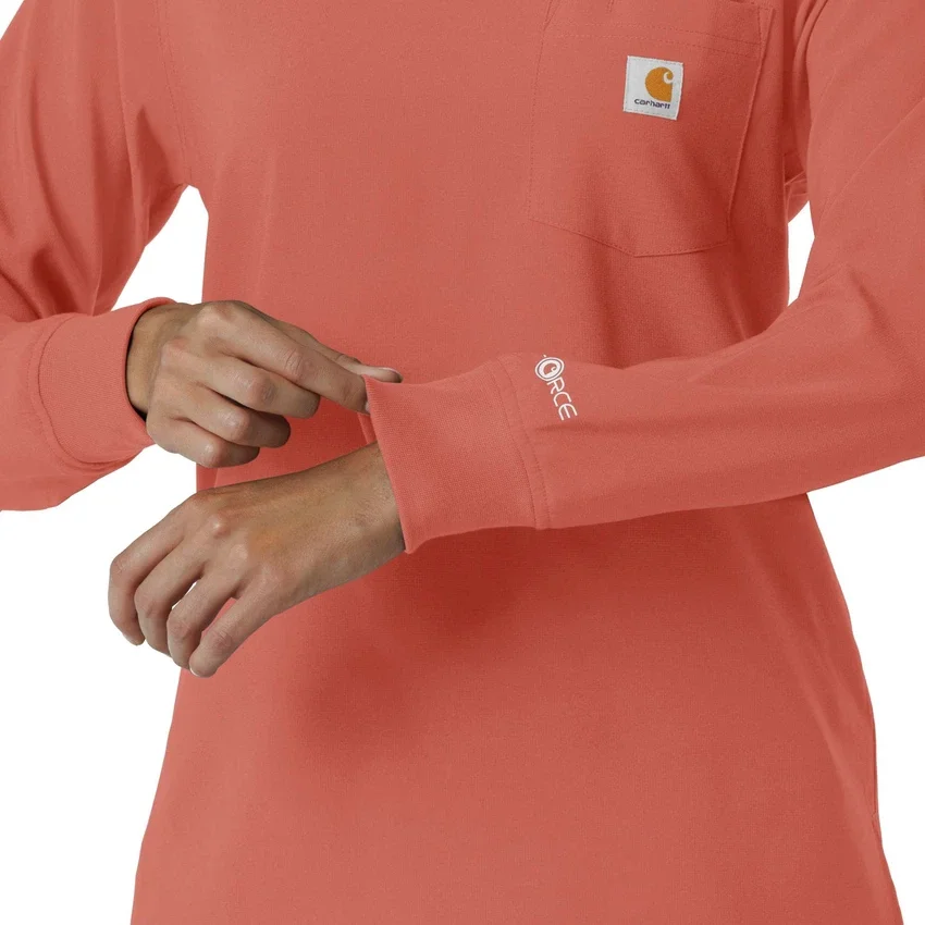 Carhartt Force Cross-Flex Langarm-Armlinge-Scrub-Oberteil für Damen mit Rundhalsausschnitt