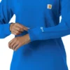 Carhartt Force Cross-Flex Langarm-Armlinge-Scrub-Oberteil für Damen mit Rundhalsausschnitt