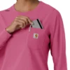 Carhartt Force Cross-Flex Langarm-Armlinge-Scrub-Oberteil für Damen mit Rundhalsausschnitt