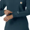 Carhartt Force Cross-Flex Langarm-Armlinge-Scrub-Oberteil für Damen mit Rundhalsausschnitt