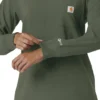 Carhartt Force Cross-Flex Langarm-Armlinge-Scrub-Oberteil für Damen mit Rundhalsausschnitt