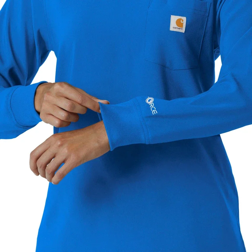 Carhartt Force Cross-Flex Langarm-Armlinge-Scrub-Oberteil für Damen mit Rundhalsausschnitt
