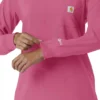 Carhartt Force Cross-Flex Langarm-Armlinge-Scrub-Oberteil für Damen mit Rundhalsausschnitt
